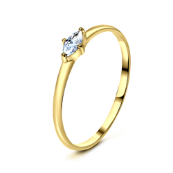 CZ Gold Plated Silver Rings NSR-2170-GP